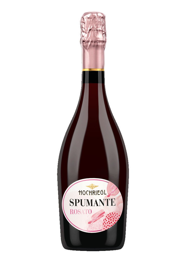 Eine Flasche Spumante Rosato von Hochriegl Sekt
