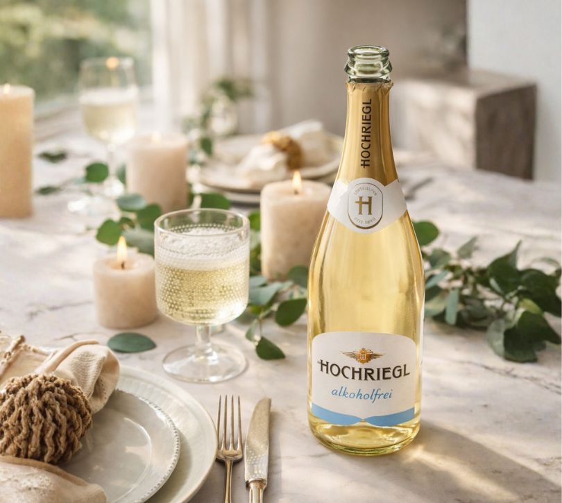 Ein Glas Hochriegl Alkoholfrei eisgekühlt