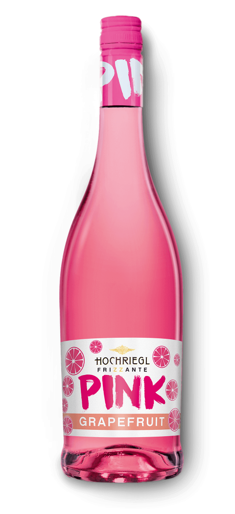 Eine Flasche Hochriegl Frizzante Pink Grabefruit