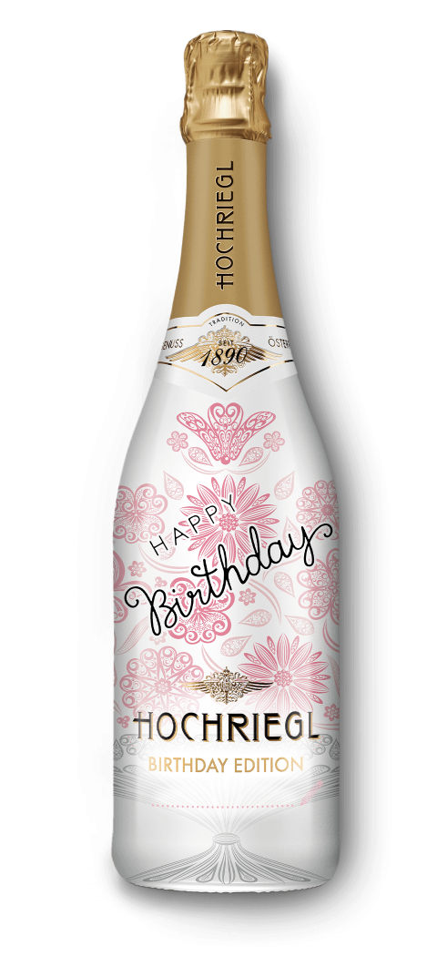 Eine Flasche Hochriegl Happy Birthday