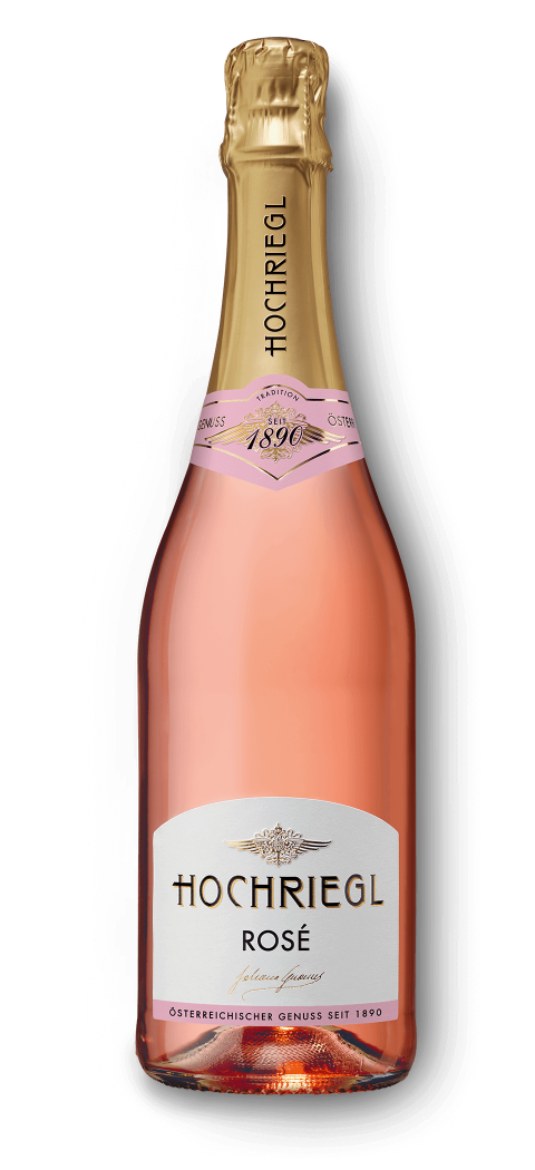 Eine Flasche Hochriegl Rosè betaut