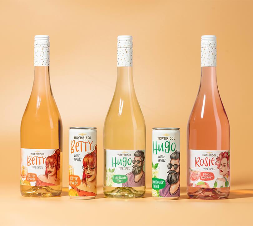 Hochriegl Wine-Spritz Produkte in Flasche und Dose