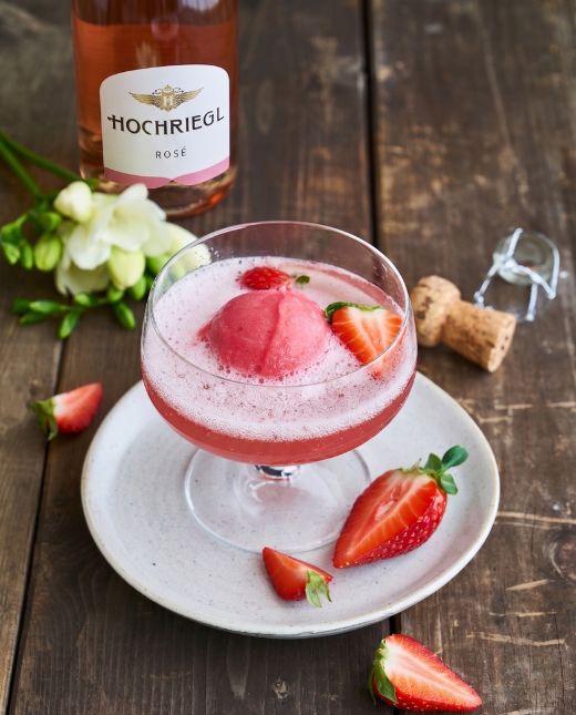 Sorbet Cocktail mit Hochriegl Rosé