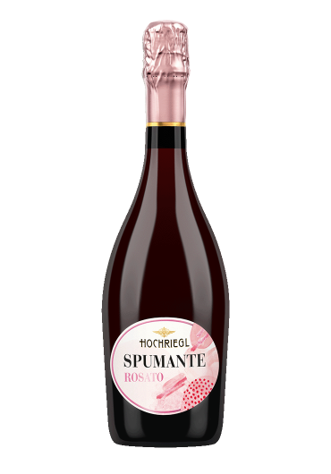 Eine Flasche Spumante Rosato von Hochriegl Sekt